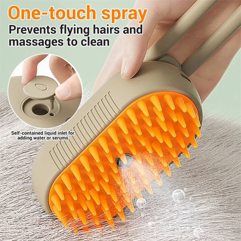 GroomEase 3-in-1 Electric Pet Steam Brush