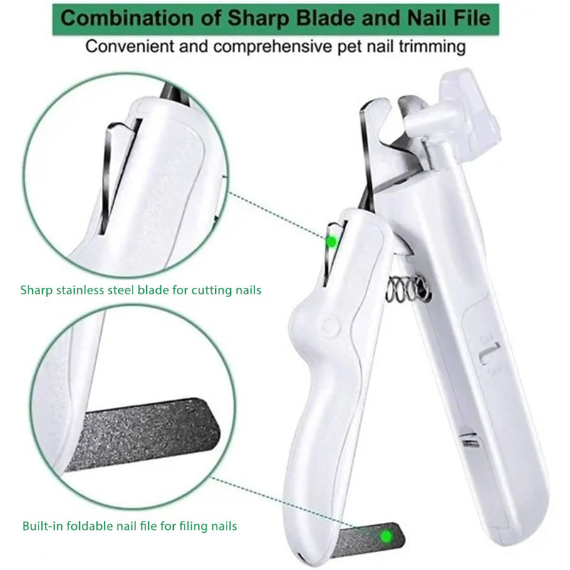 TrimSure™ LED Pet Nail Clippers – Precise & Safe Grooming for Dogs & Cats