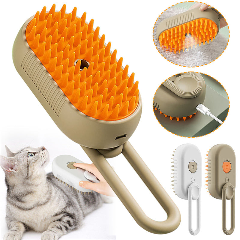 GroomEase 3-in-1 Electric Pet Steam Brush