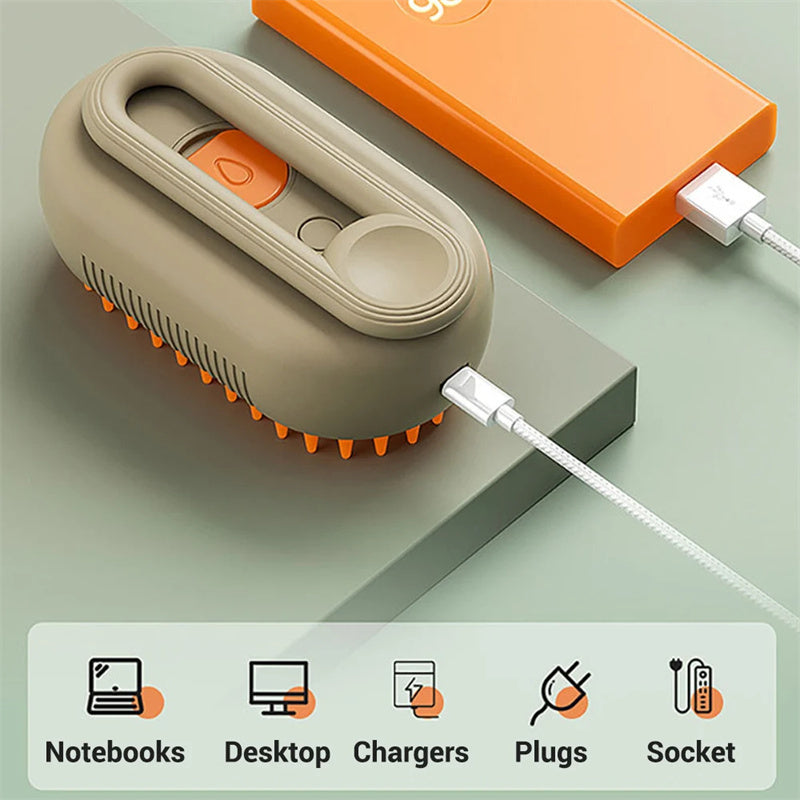 GroomEase 3-in-1 Electric Pet Steam Brush