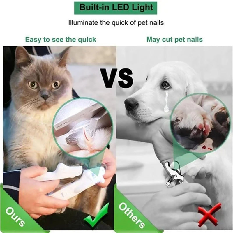 TrimSure™ LED Pet Nail Clippers – Precise & Safe Grooming for Dogs & Cats