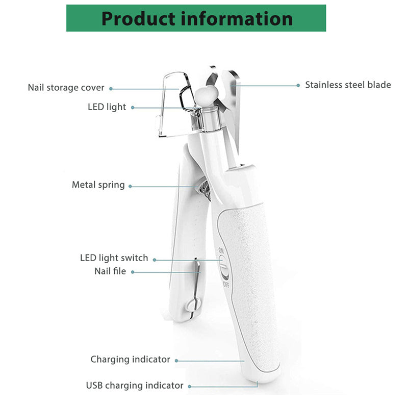 TrimSure™ LED Pet Nail Clippers – Precise & Safe Grooming for Dogs & Cats