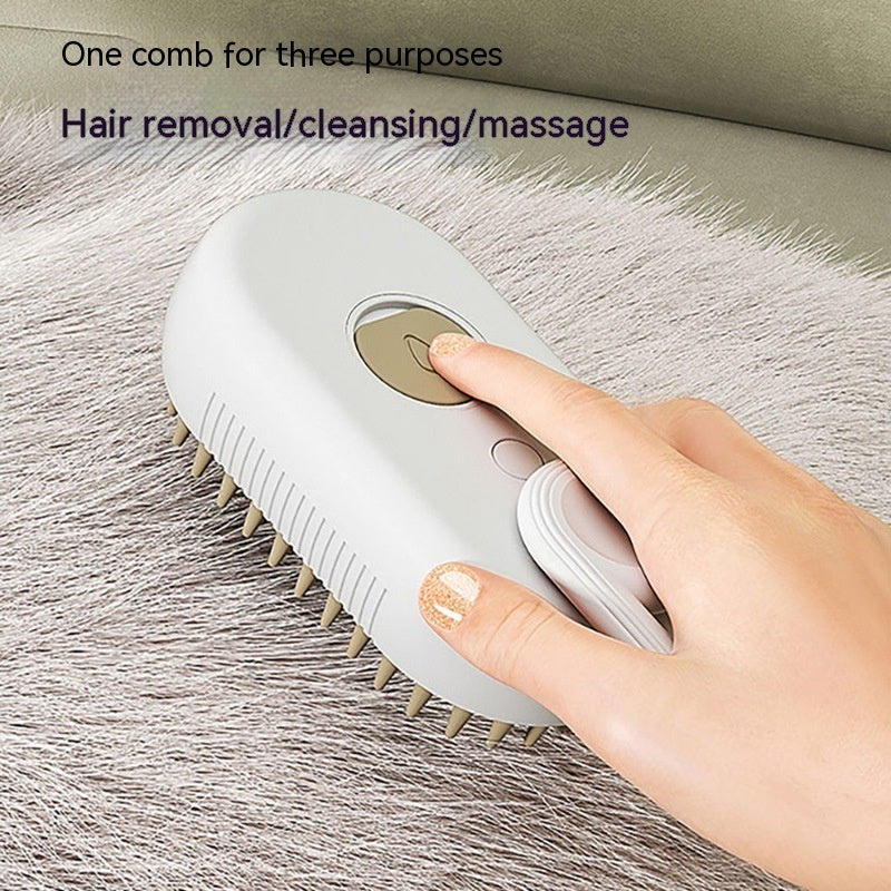 GroomEase 3-in-1 Electric Pet Steam Brush